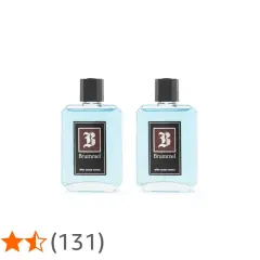 Dos lociones Brummel para después del afeitado, con un refrescante aroma azul y una calificación de 4,5 estrellas.