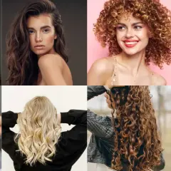 Ocho mujeres muestran diversos tipos de pelo: liso, ondulado, rizado y afro.