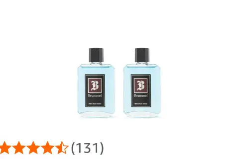 Dos lociones Brummel para después del afeitado, con un refrescante aroma azul y una calificación de 4,5 estrellas.