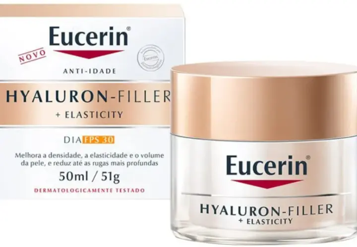 Crema Eucerin Hyaluron-Filler + Elasticity, una de las mejores cremas antiedad para mayores de 50 años, con FPS 30.