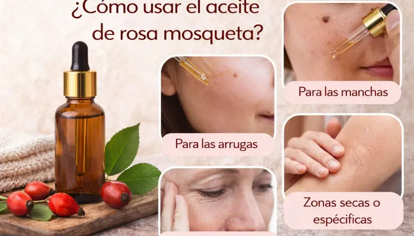 Aceite de rosa mosqueta: ideal para arrugas, manchas, cicatrices y zonas secas.