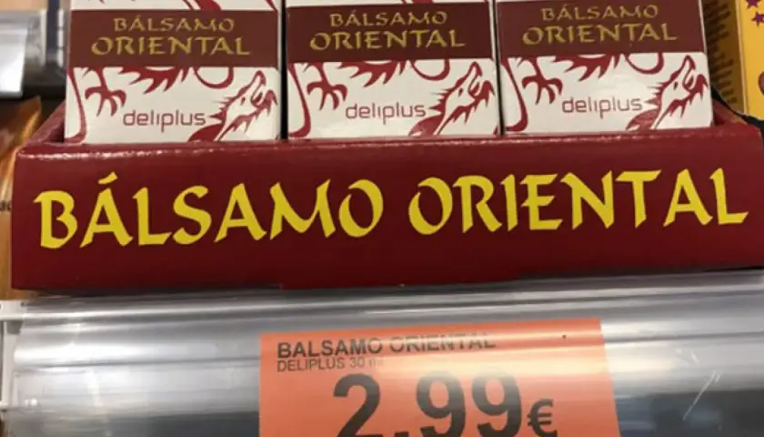 Cajas de bálsamo oriental Deliplus en Mercadona, con dragones rojos y dorados. Precio de 2.99€.