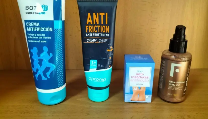 Crema antifricción y stick anti rozaduras muslos Mercadona para proteger tu piel.