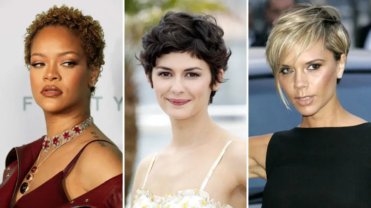 Rihanna, Audrey Tautou y Victoria Beckham lucen cortes de pelo pixie modernos y elegantes.