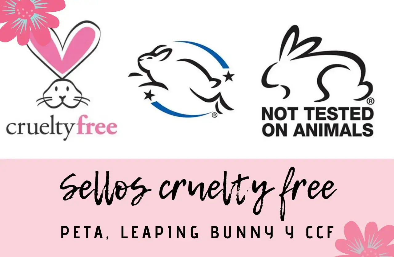Sellos de marcas cruelty free: conejos que garantizan productos sin maltrato animal. PETA, Leaping Bunny y CCF.